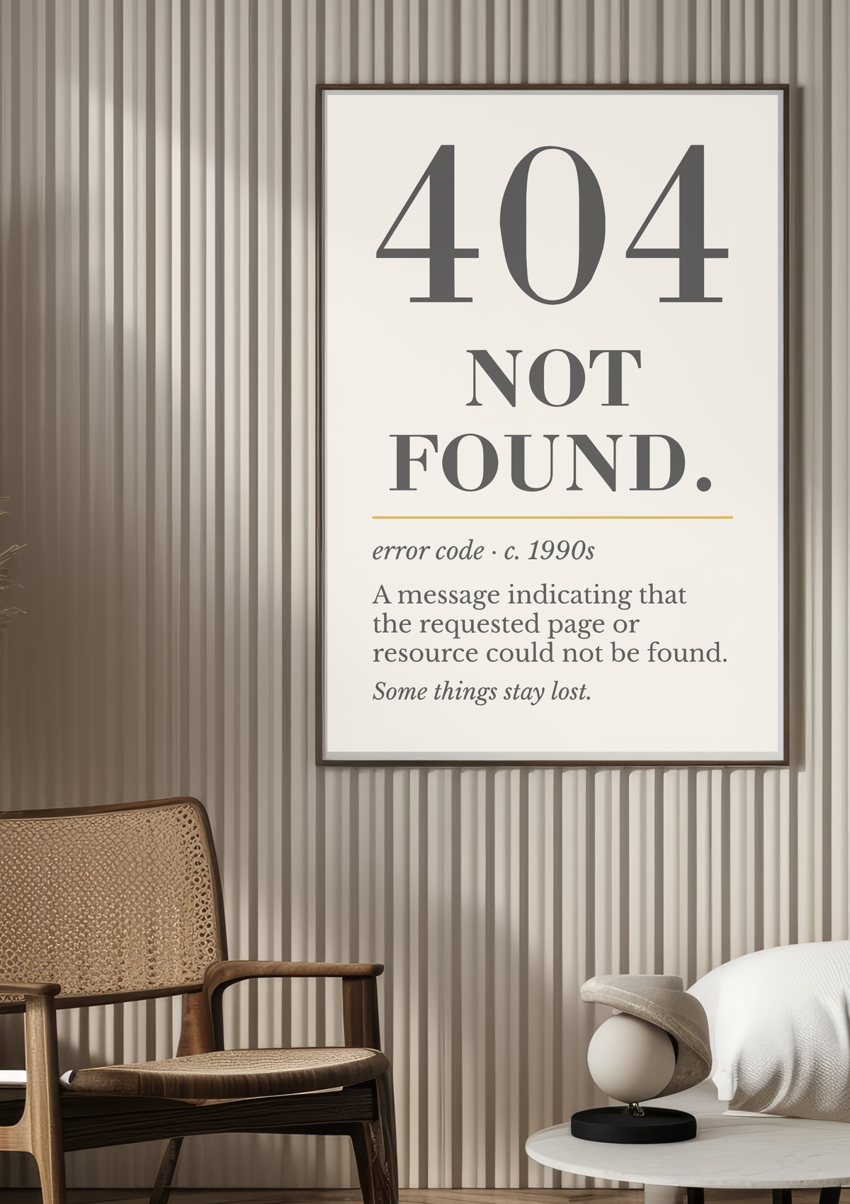 404 Not Found Print, Programmer Humor, Coder Gift, Vintage Definition Poster