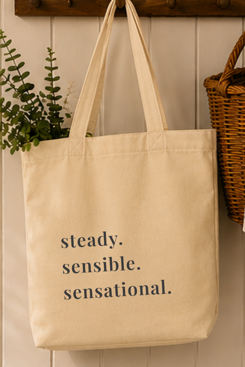 Steady Sensible Sensational Canvas Tote — Retro Inspired Bag, Thoughtful Gift for Her