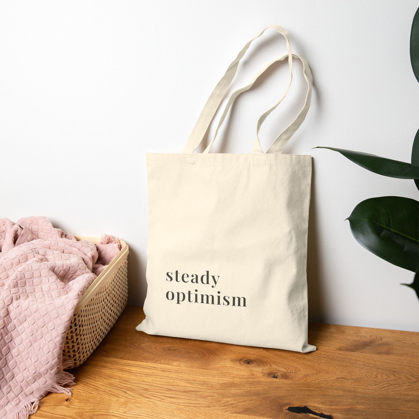 Steady Optimism Canvas Tote Bag