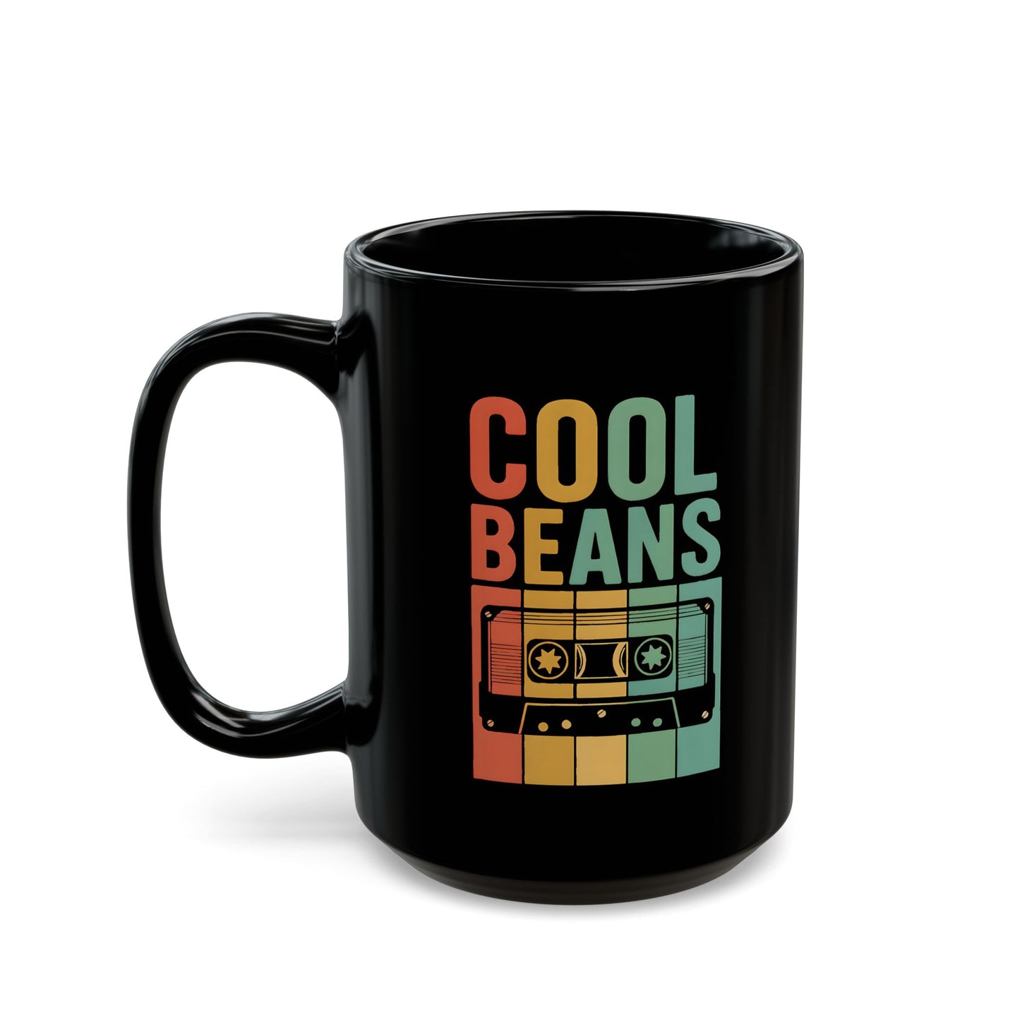 Cool Beans - Retro 90s Throwback Black Mug (11oz, 15oz)
