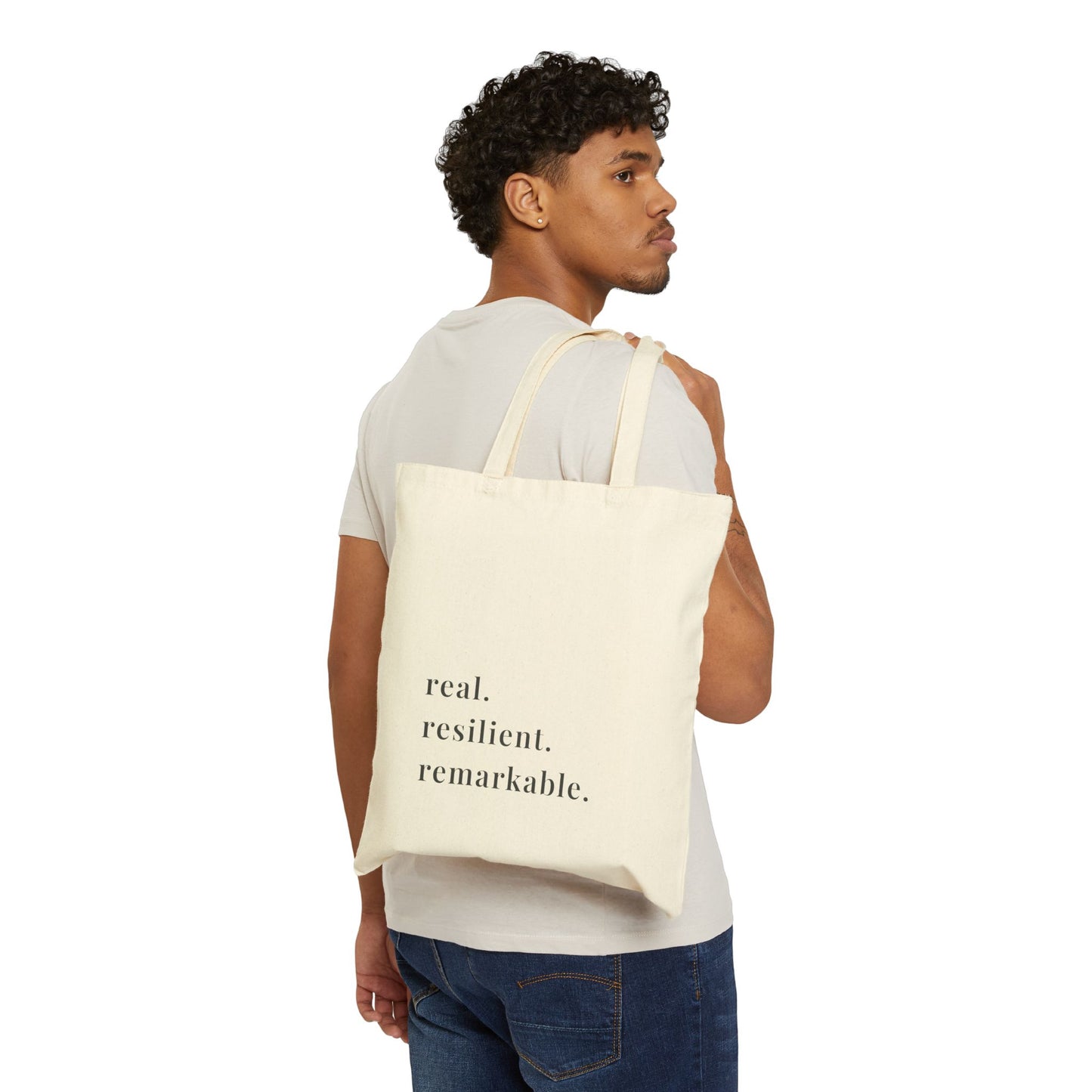 Real Resilient Remarkable Canvas Tote Bag
