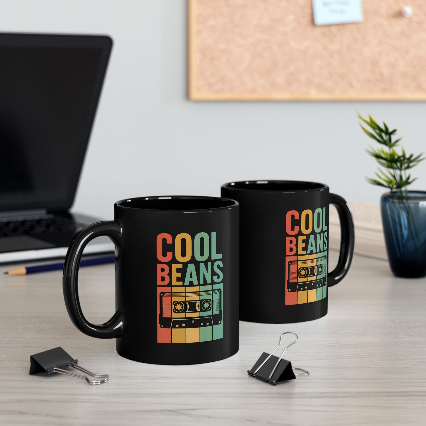 Cool Beans - Retro 90s Throwback Black Mug (11oz, 15oz)