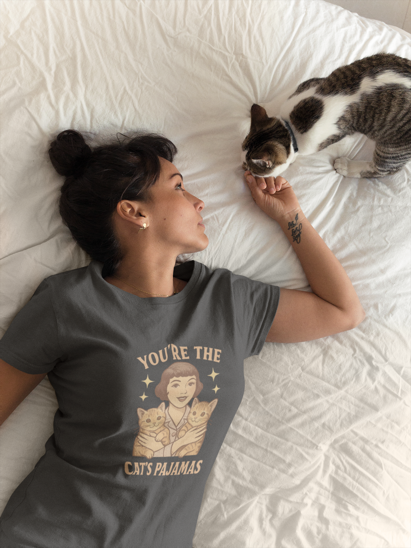 You're the Cat's Pajamas - 1920s Retro Inspired Boxy Tee for Cat Lovers