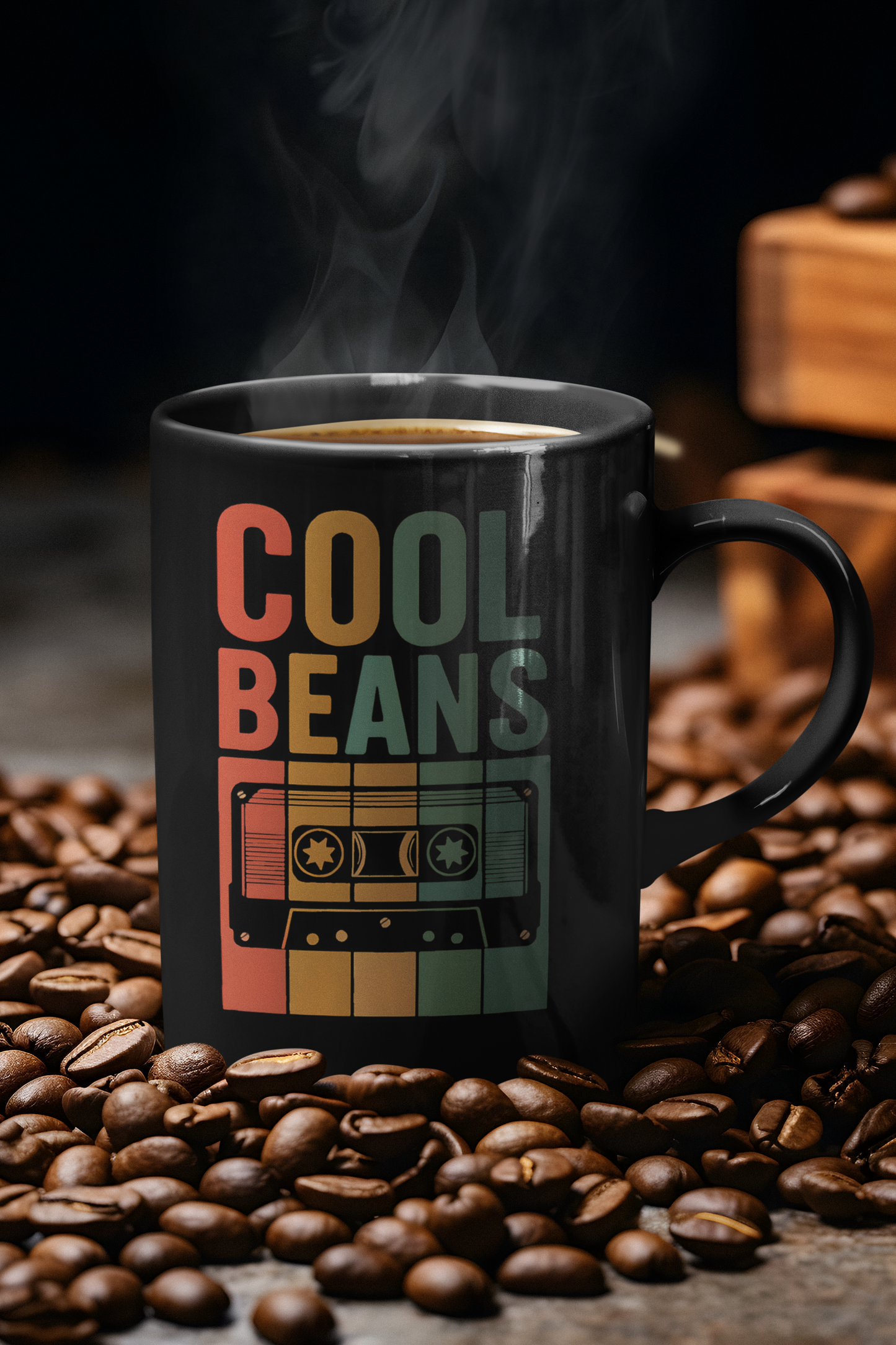 Cool Beans - Retro 90s Throwback Black Mug (11oz, 15oz)