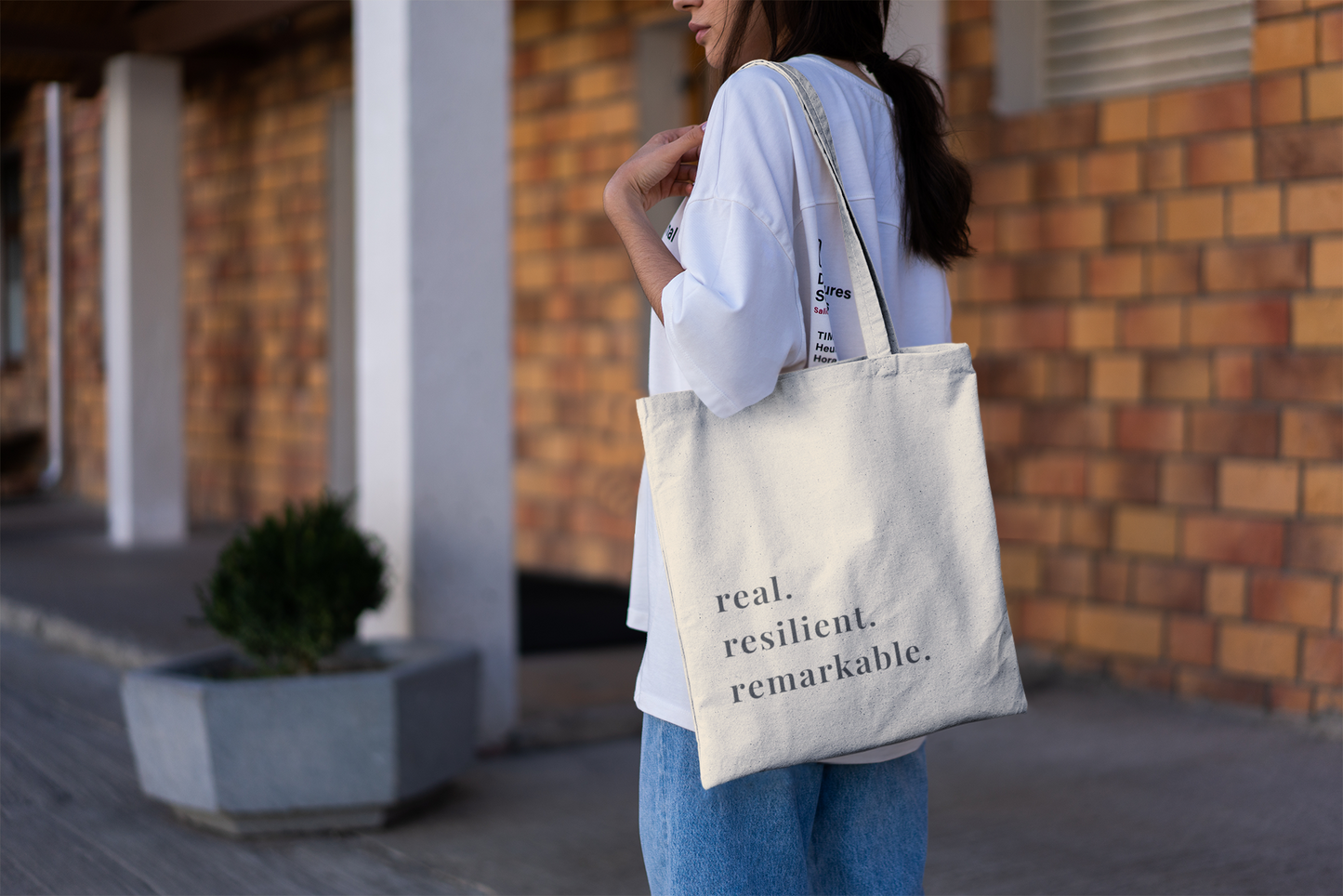 Real Resilient Remarkable Canvas Tote Bag
