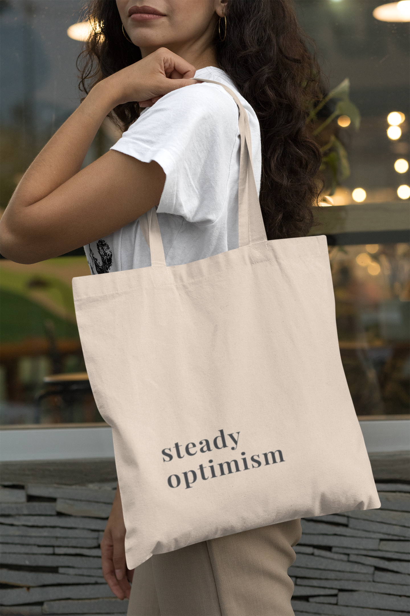 Steady Optimism Canvas Tote Bag