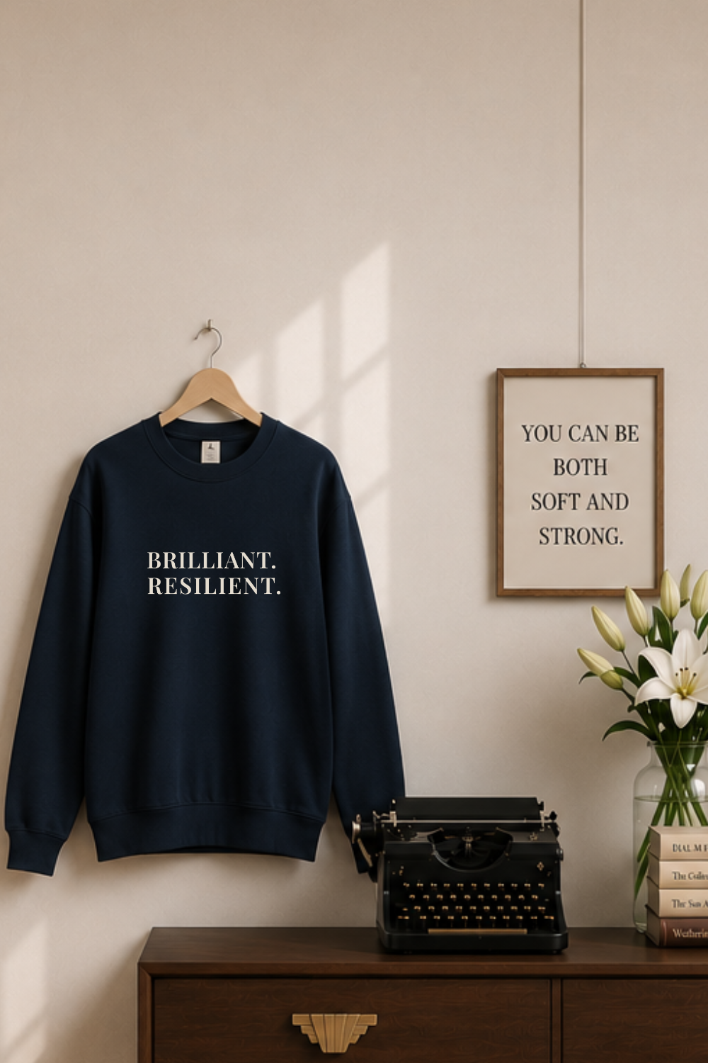Brilliant. Resilient. Sweatshirt — Vintage Inspired Crewneck, Empowering Gift for Women