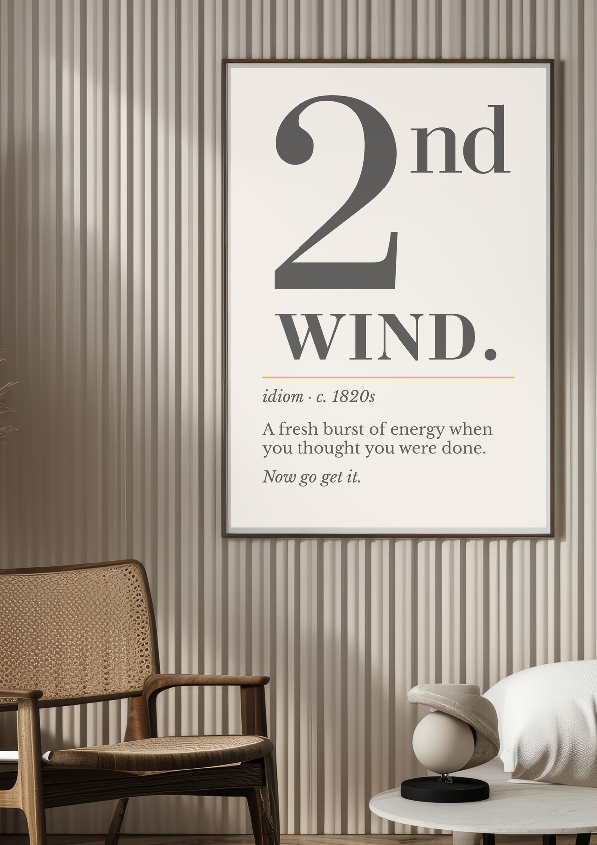 Second Wind Print, Retro Definition Wall Art — Word Poster, Runner Athlete Gift