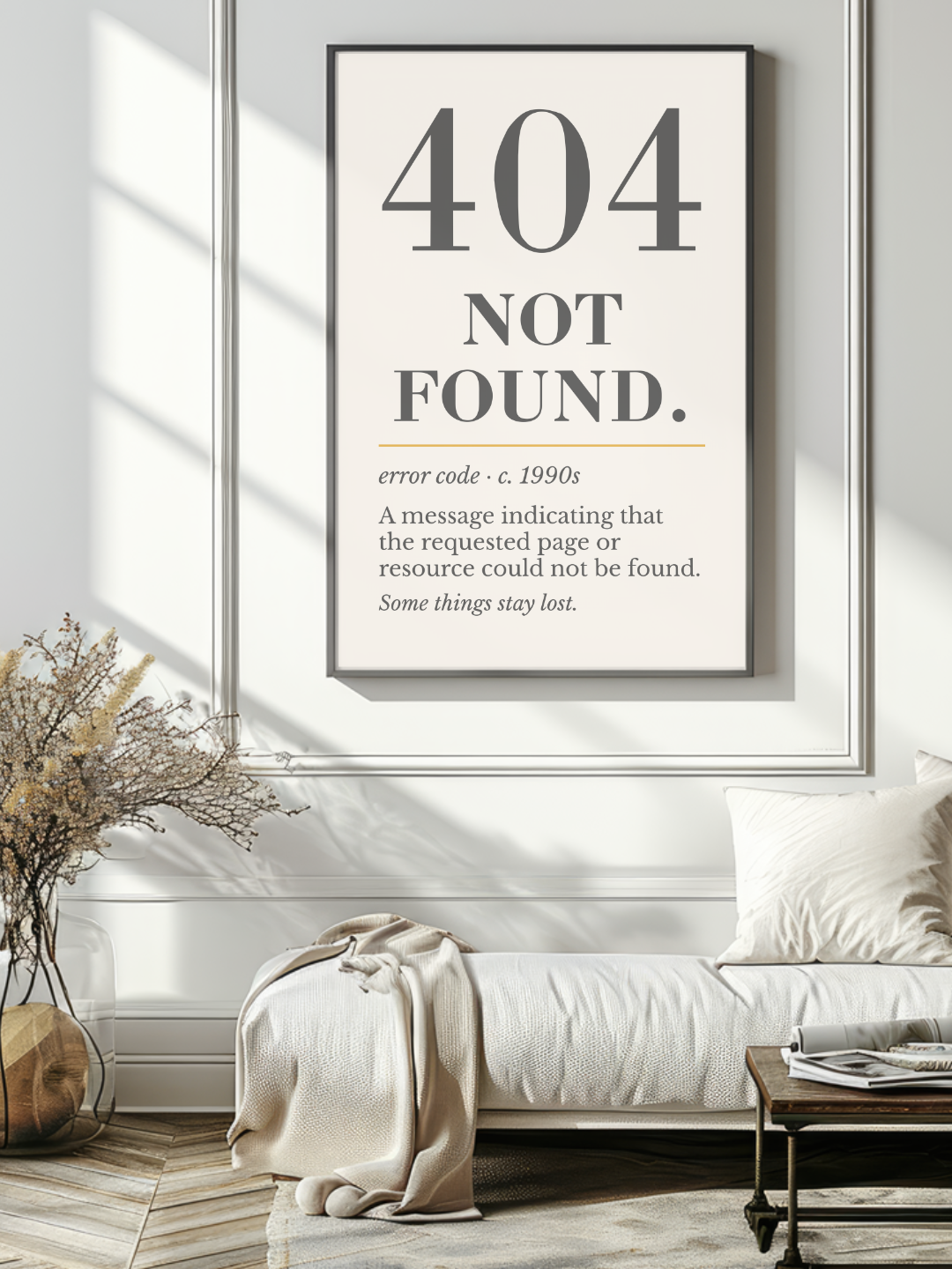 404 Not Found Print, Programmer Humor, Coder Gift, Vintage Definition Poster