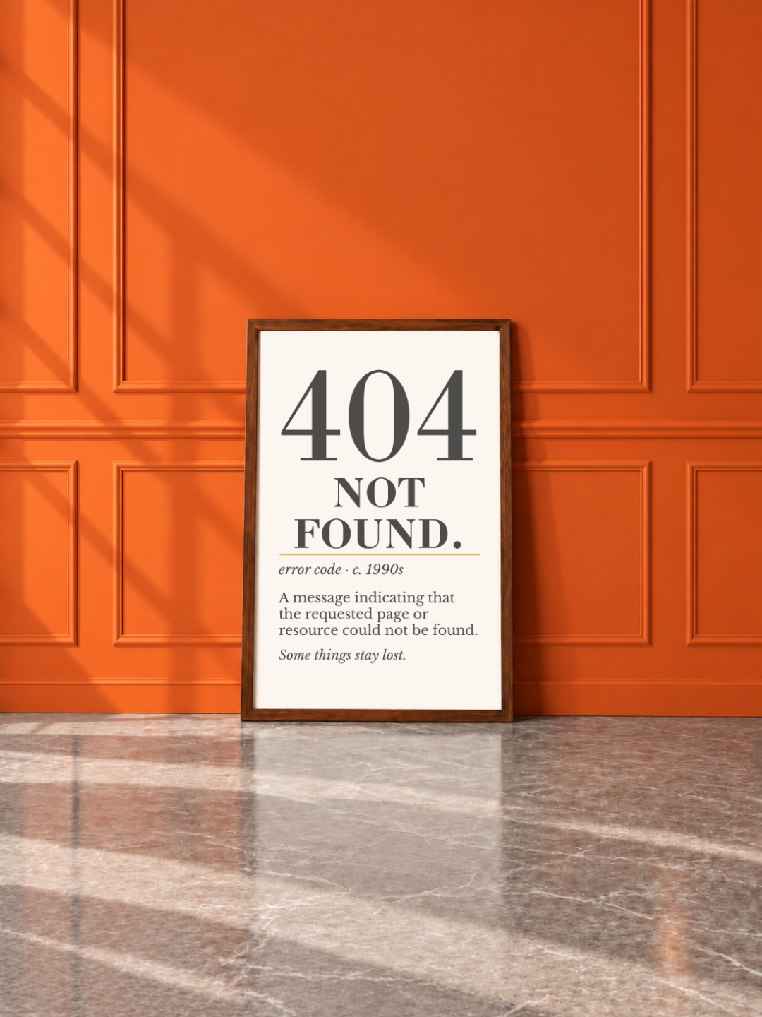 404 Not Found Print, Programmer Humor, Coder Gift, Vintage Definition Poster