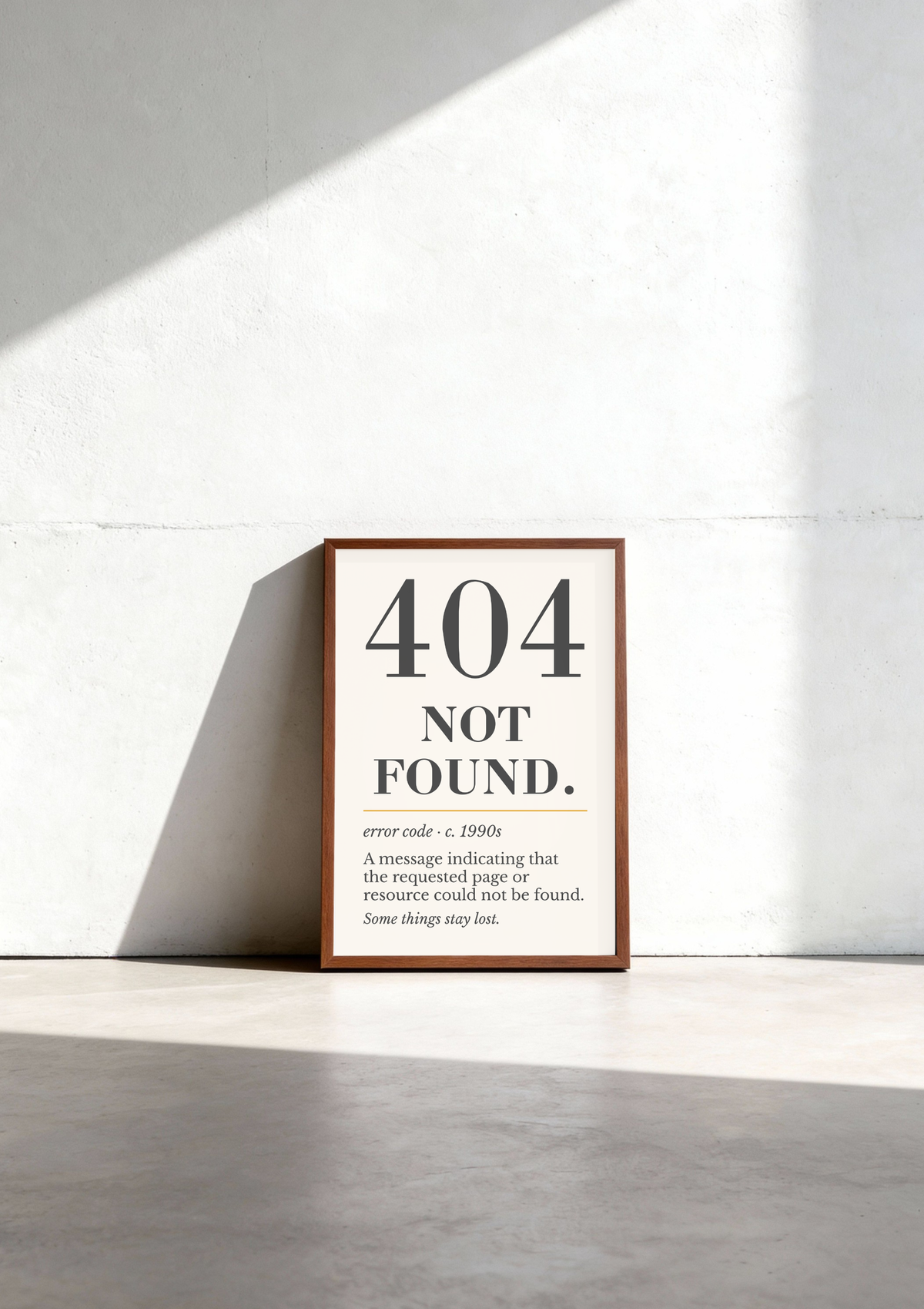 404 Not Found Print, Programmer Humor, Coder Gift, Vintage Definition Poster