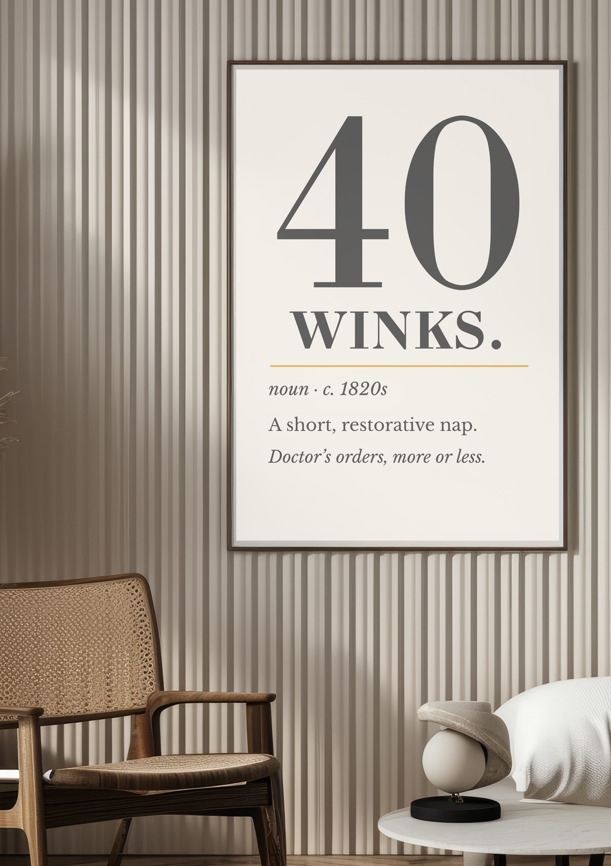 Forty Winks Print, Vintage Definition Wall Art — Retro Poster, Bedroom Nap Art