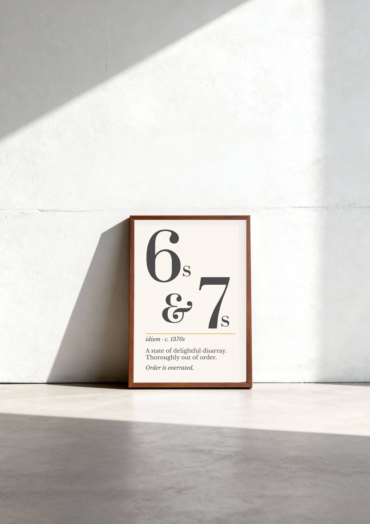 At Sixes and Sevens Print, Vintage Slang Wall Art — Retro Poster, Book Lover Gift
