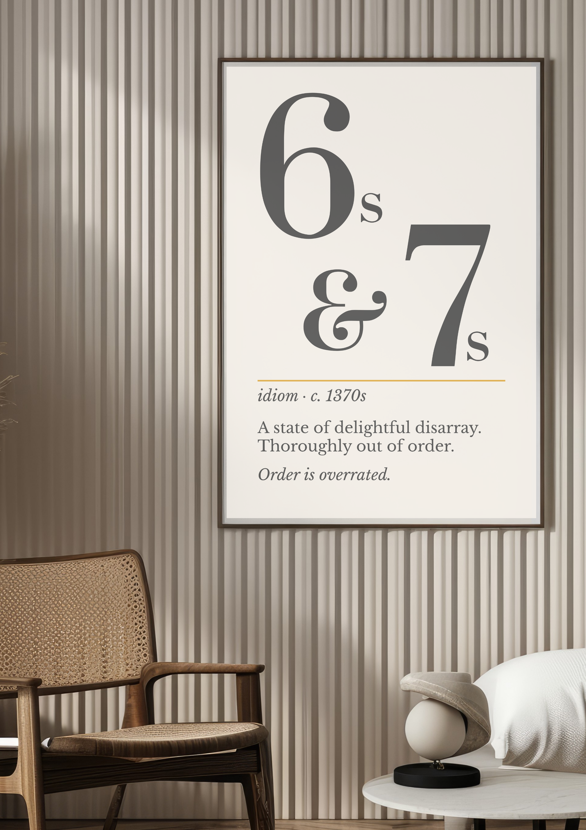 At Sixes and Sevens Print, Vintage Slang Wall Art — Retro Poster, Book Lover Gift