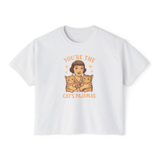 You're the Cat's Pajamas - 1920s Retro Inspired Boxy Tee for Cat Lovers