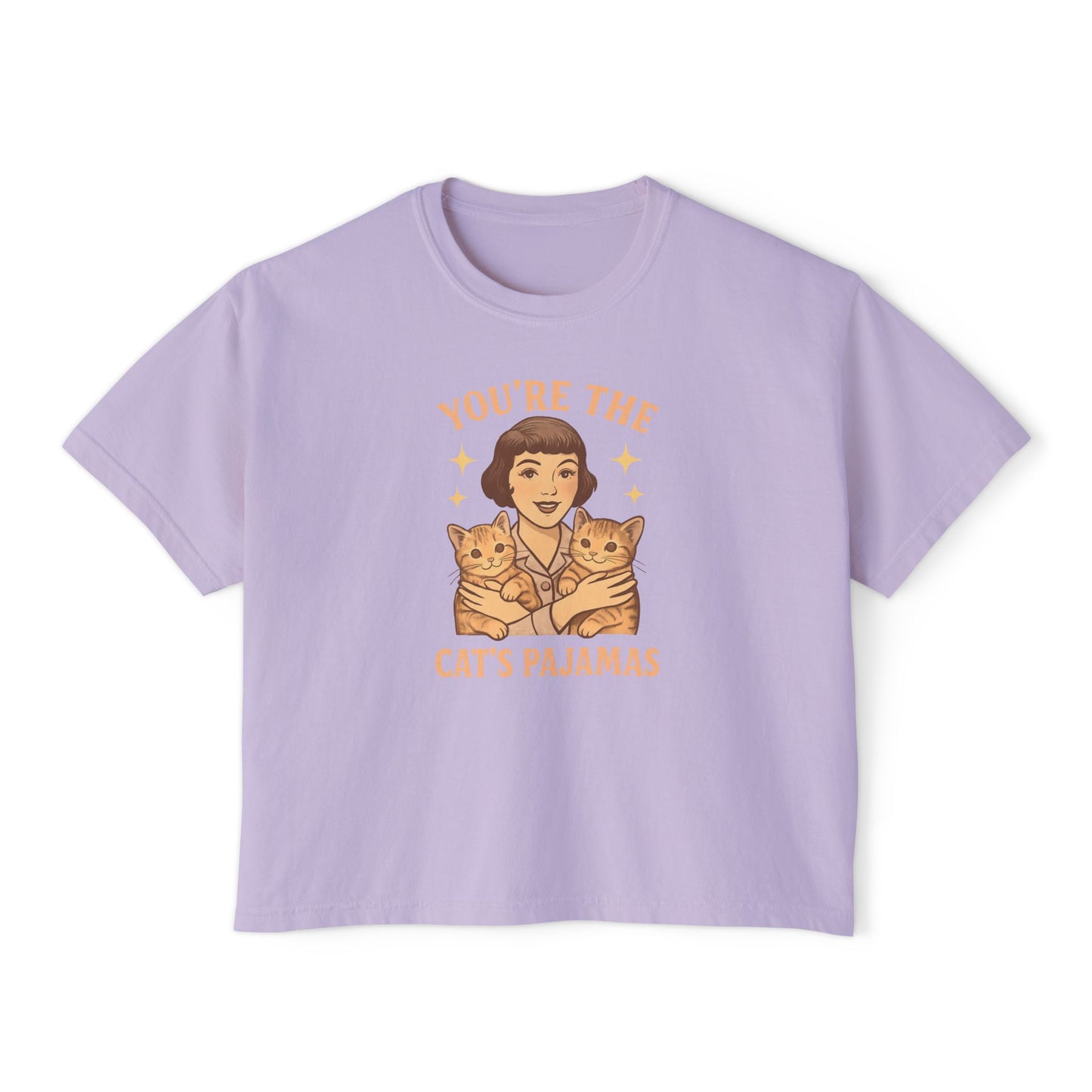 You're the Cat's Pajamas - 1920s Retro Inspired Boxy Tee for Cat Lovers
