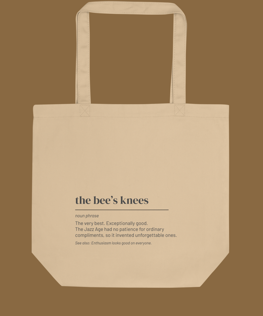 The Bee's Knees Tote — Vintage Slang Definition Bag, 1920s Jazz Age Gift