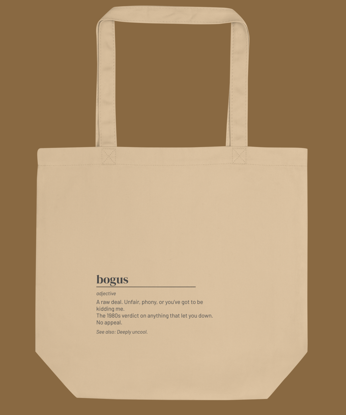Bogus — 80s Slang Definition Tote Bag, Gen X Gift, Retro Humor Canvas Bag