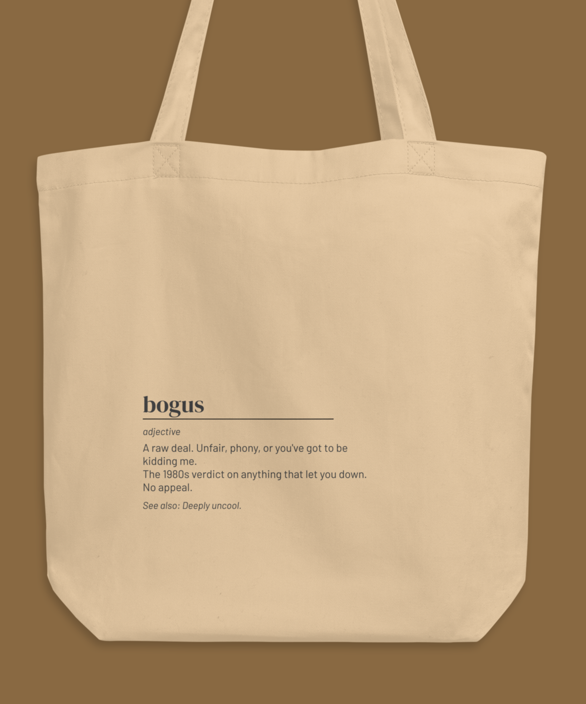 Bogus — 80s Slang Definition Tote Bag, Gen X Gift, Retro Humor Canvas Bag