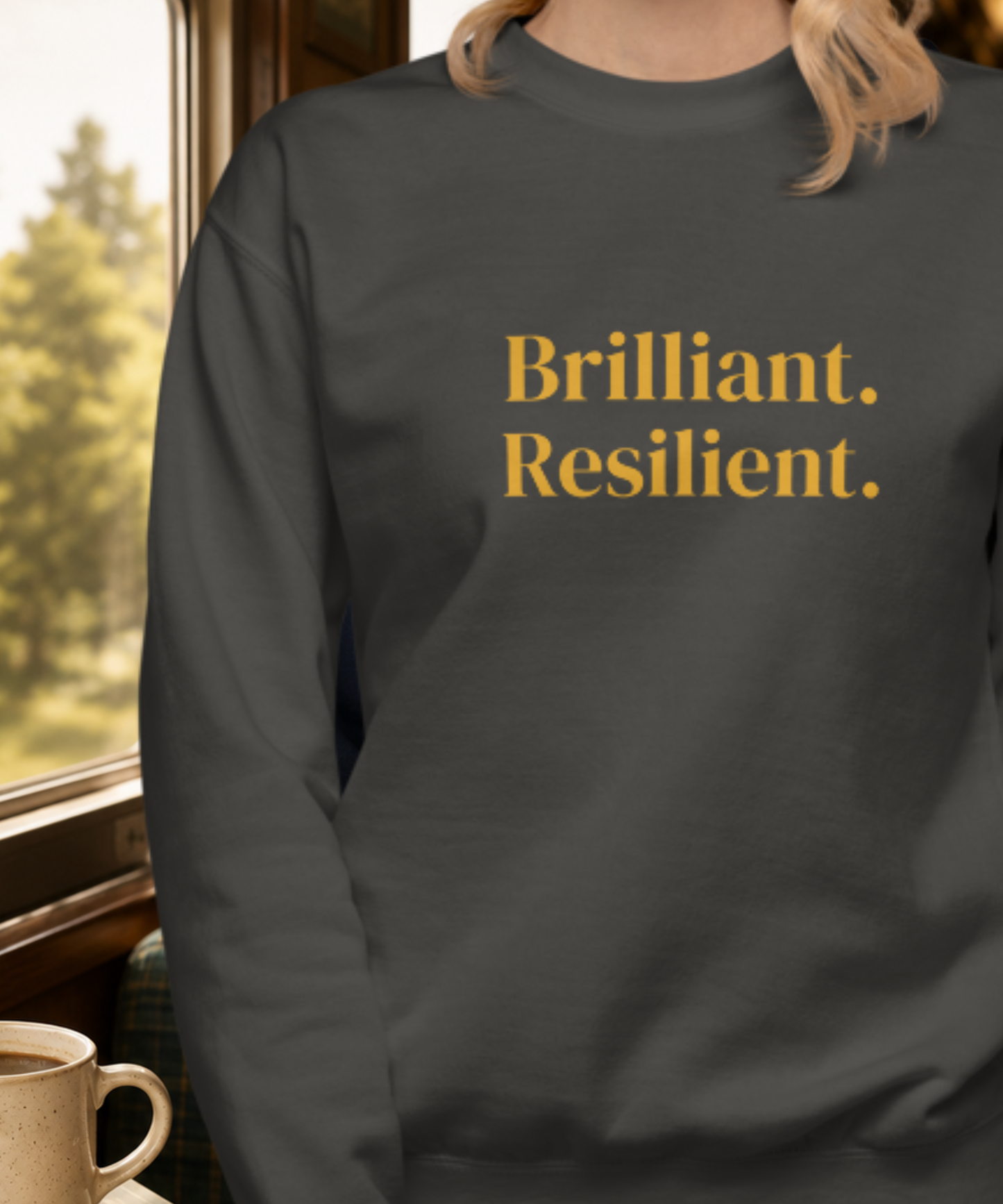 Brilliant Resilient Sweatshirt — Vintage Crewneck, Uplifting Gift for Women