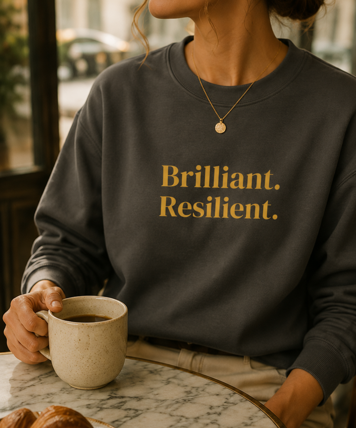 Brilliant Resilient Sweatshirt — Vintage Crewneck, Uplifting Gift for Women