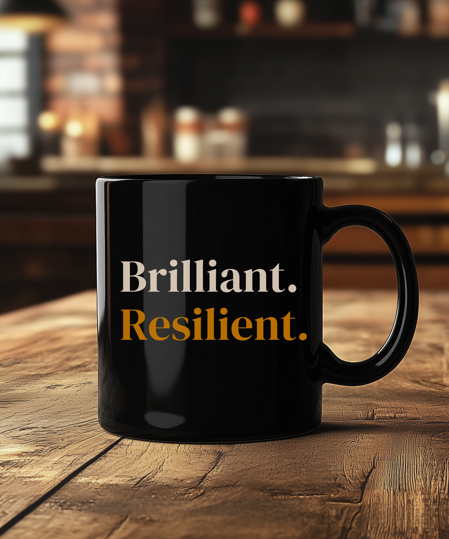 Brilliant Resilient Mug — Inspirational Coffee Cup, Encouragement Gift for Women, Vintage Inspired Mug, Strength & Positivity Gift