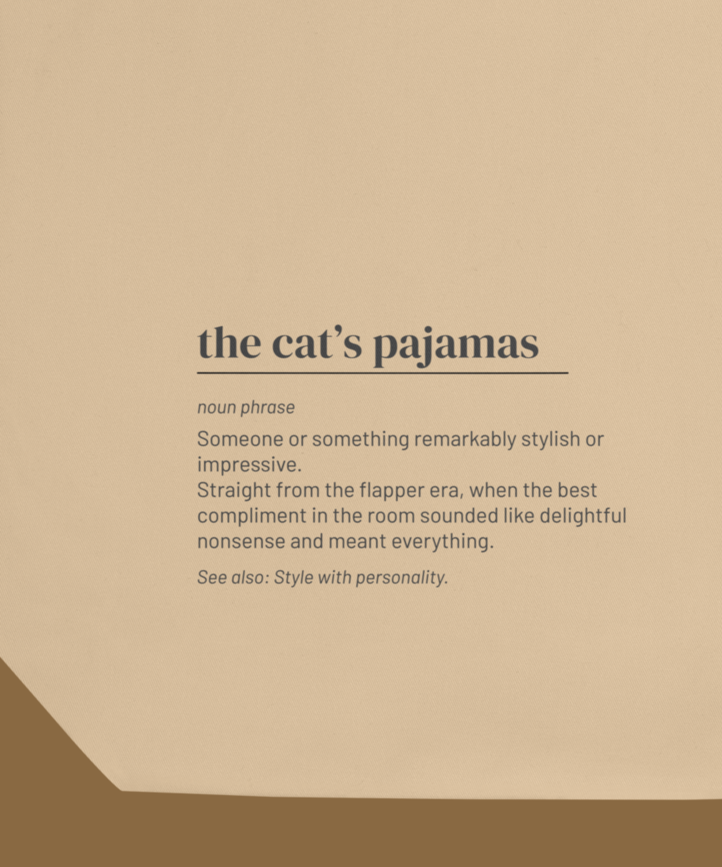 The Cat's Pajamas Tote — Retro Slang Canvas Bag, Flapper Era Gift