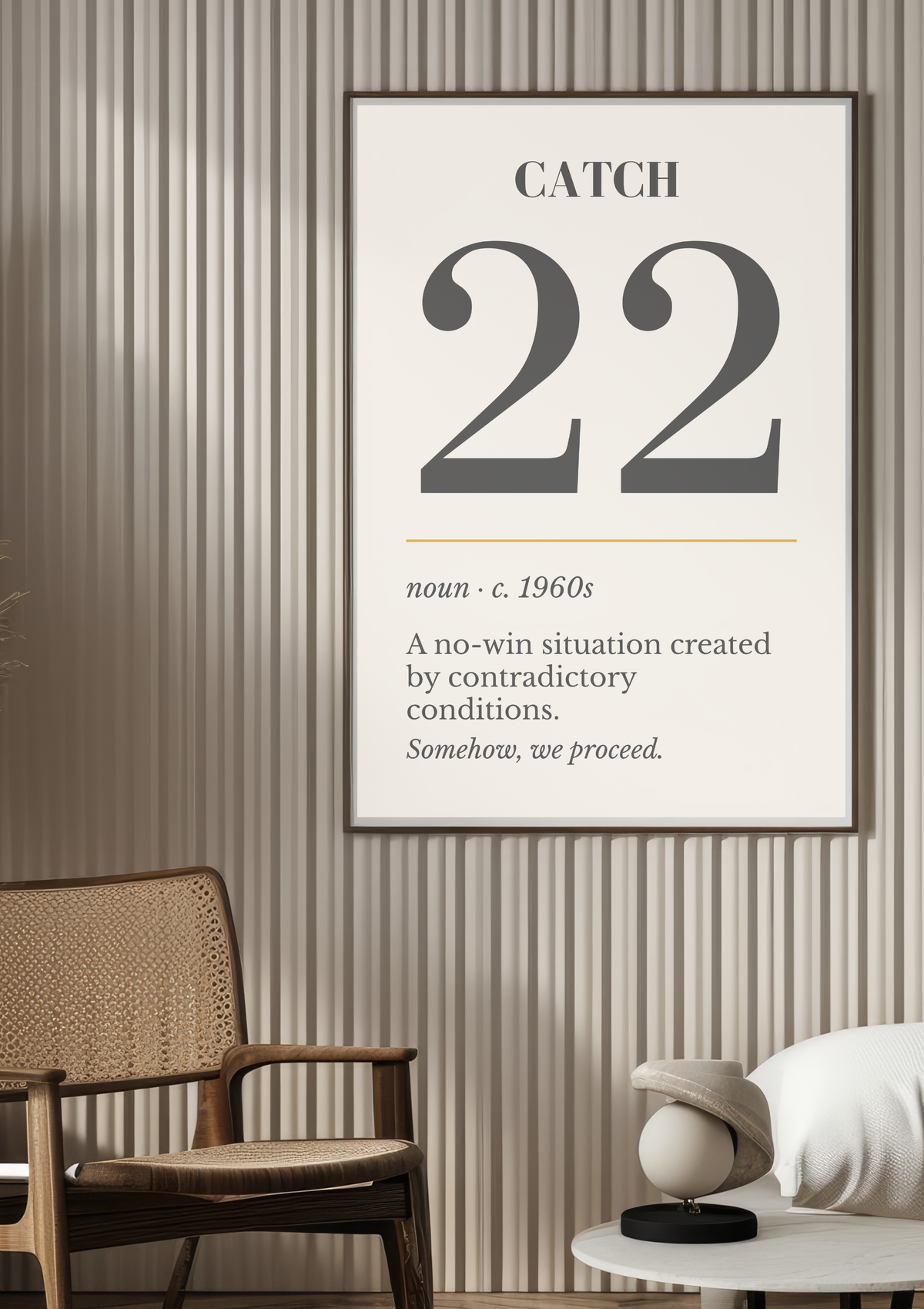 Catch 22 Print, Retro Definition Wall Art — Word Art Poster, Book Lover Gift