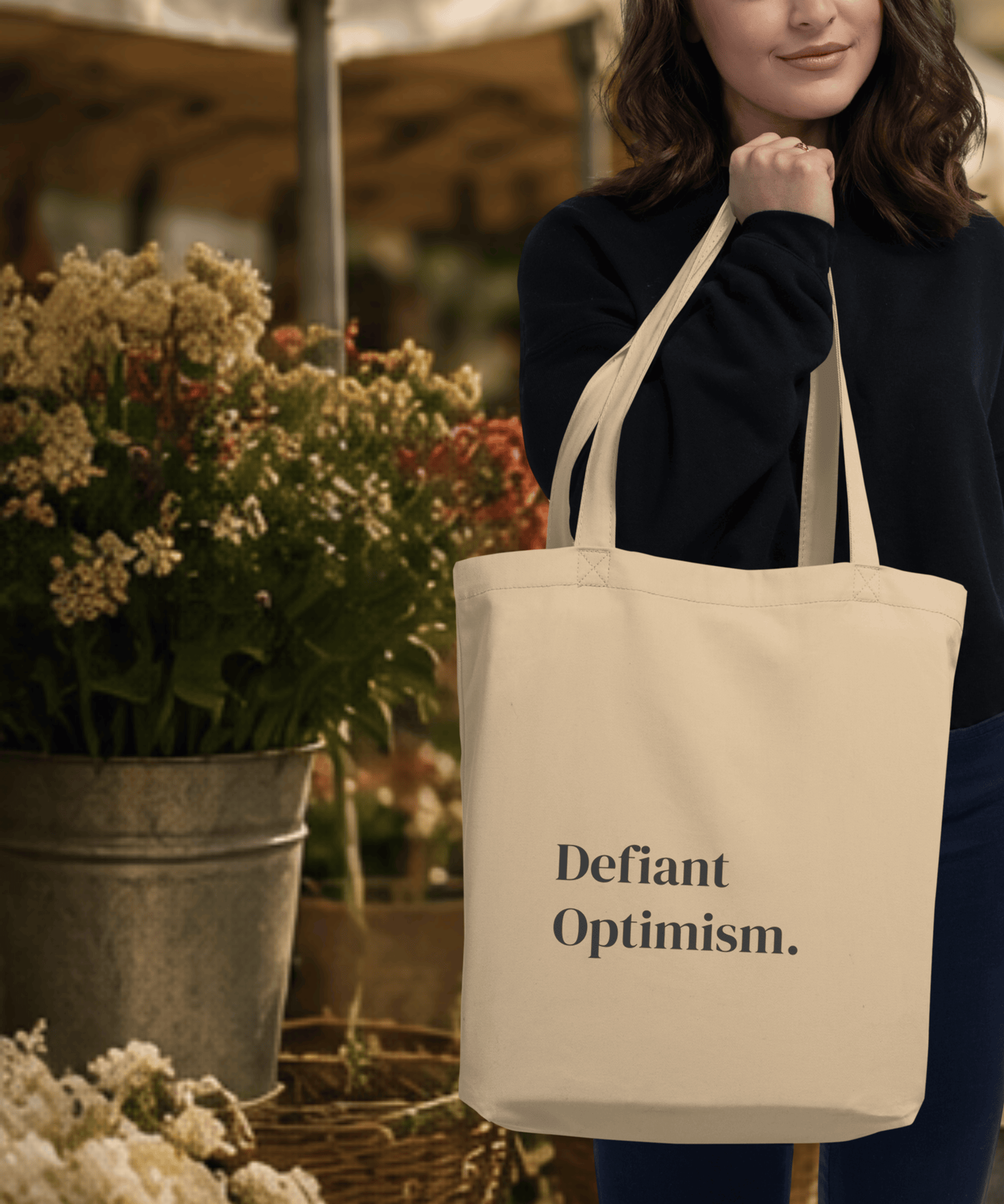 Defiant Optimism Canvas Tote