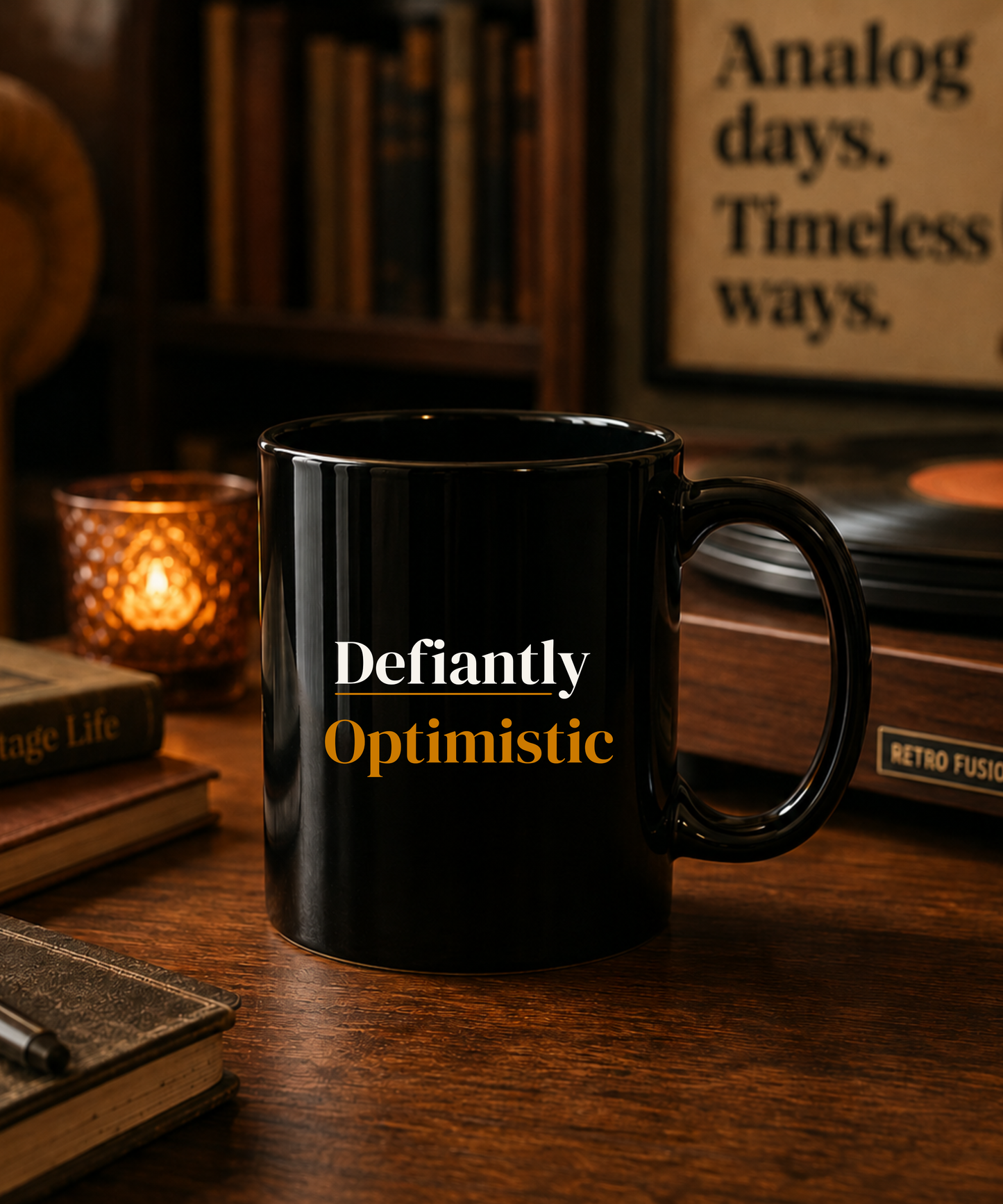 Defiantly Optimistic Coffee Mug — Empowering Gift for Her