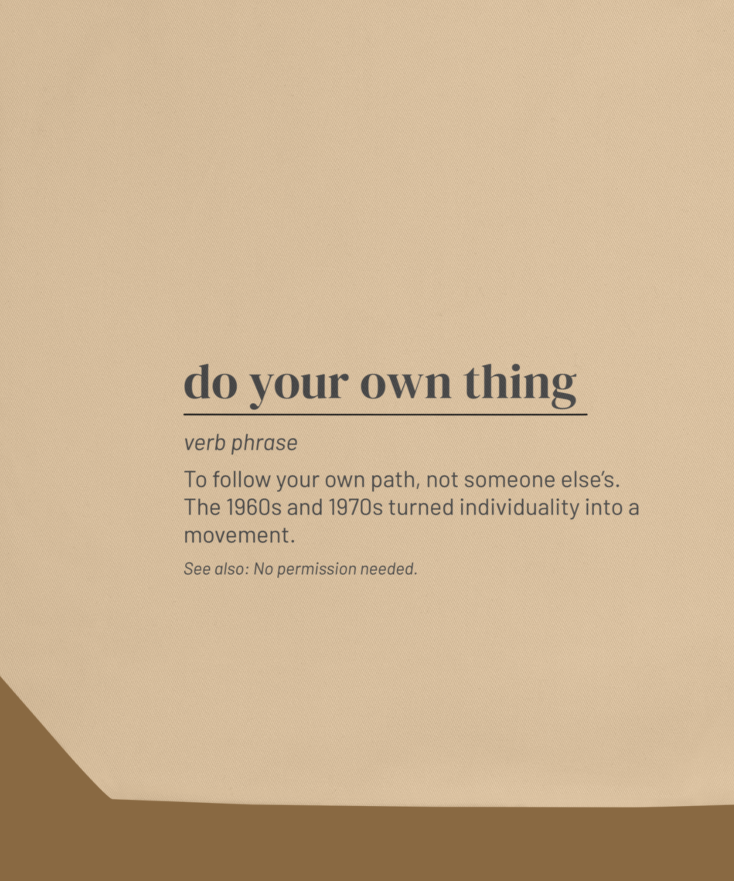 Do Your Own Thing Tote — Retro Slang Canvas Bag, 1970s Gift