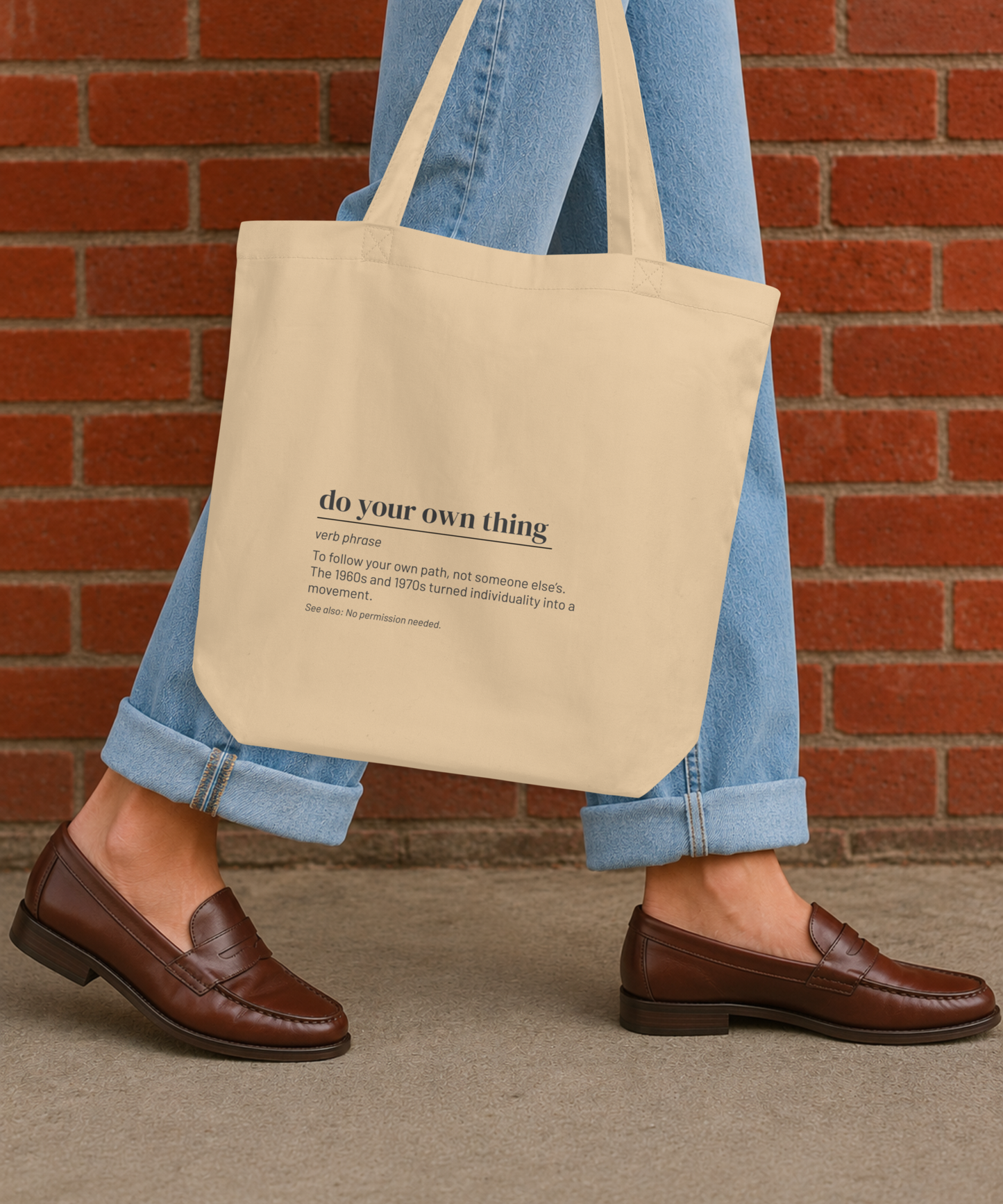 Do Your Own Thing Tote — Retro Slang Canvas Bag, 1970s Gift