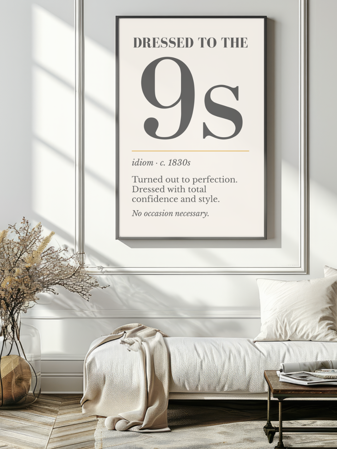 Dressed to the Nines Print, Vintage Slang Wall Art — Retro Poster, Fashion Gift