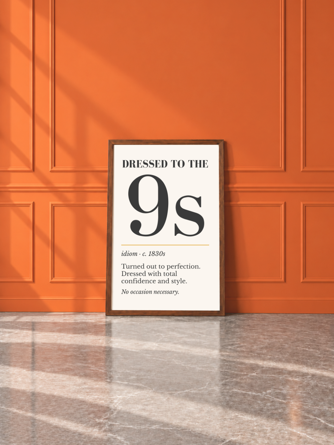 Dressed to the Nines Print, Vintage Slang Wall Art — Retro Poster, Fashion Gift
