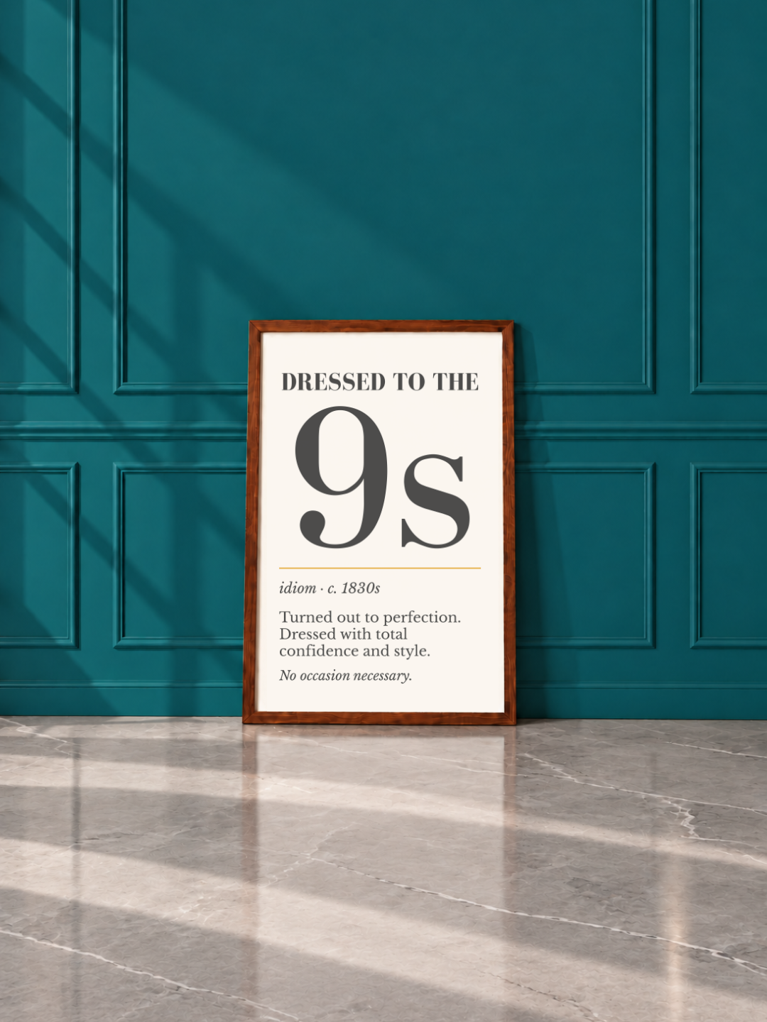 Dressed to the Nines Print, Vintage Slang Wall Art — Retro Poster, Fashion Gift