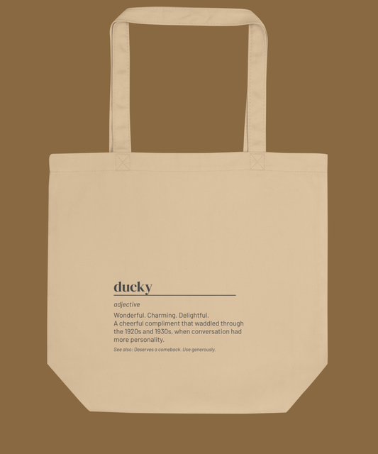 Ducky Tote — Vintage Slang Canvas Bag, 1920s Charm Gift