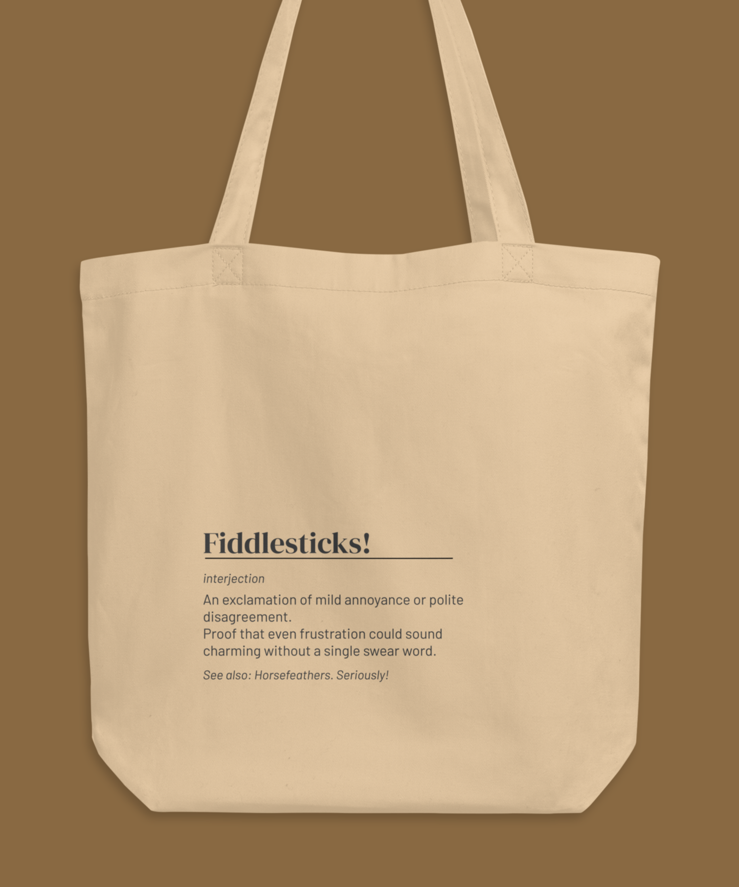 Fiddlesticks Tote — Vintage Slang Canvas Bag, Victorian Wit Gift