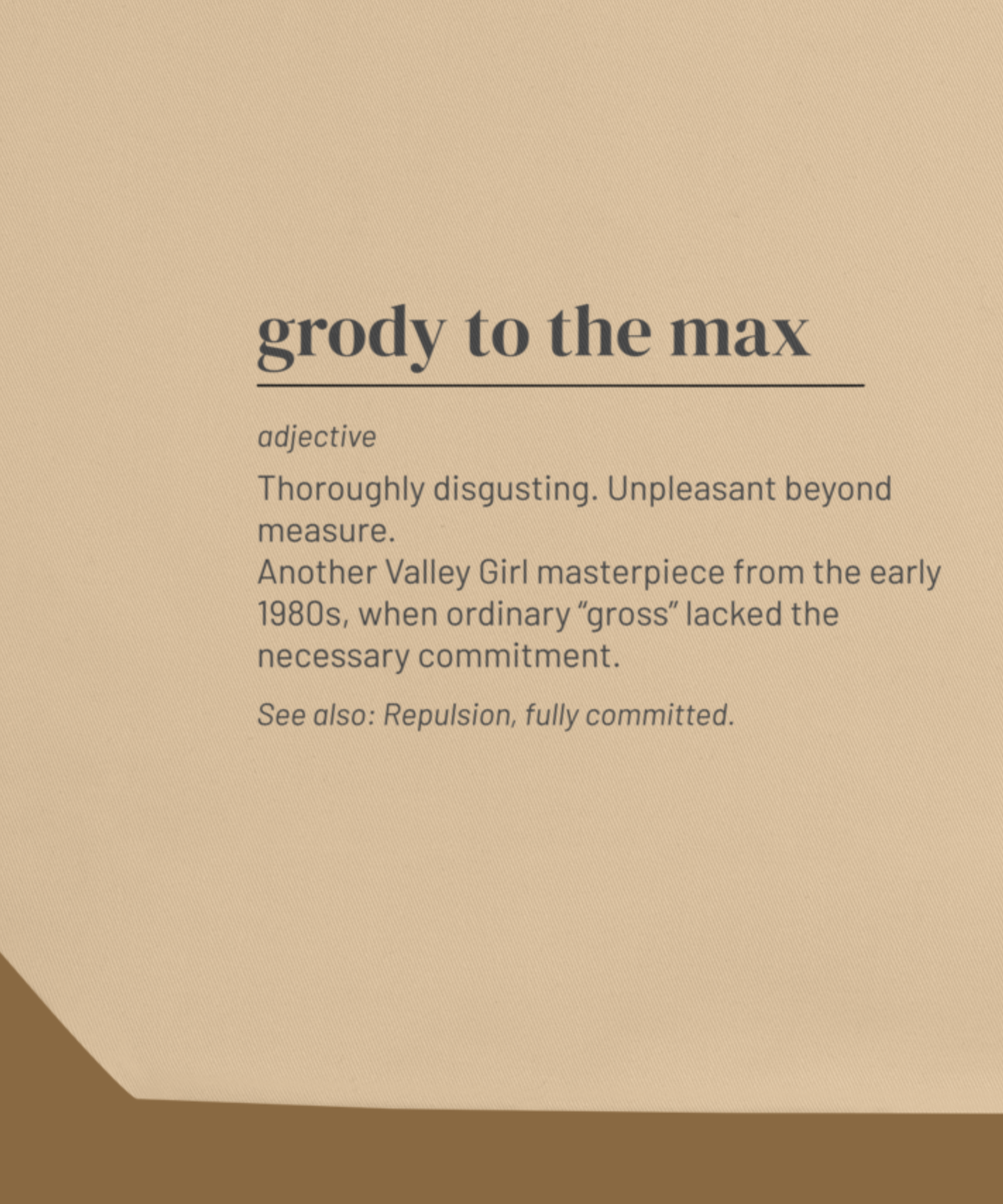 Grody to the Max — 80s Slang Definition Tote Bag, Gen X Gift, Valley Girl Canvas Bag