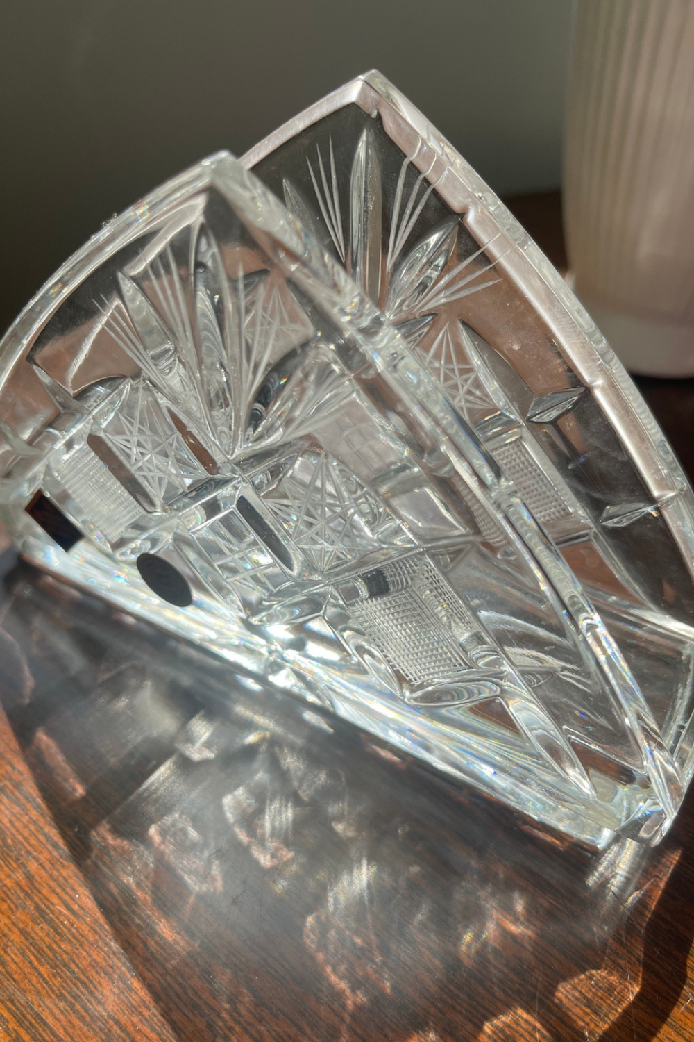 Haus Finds No. 002 — The Napkin Holder — Vintage Bohemia Hand-Cut Crystal — 1970s Czech Republic