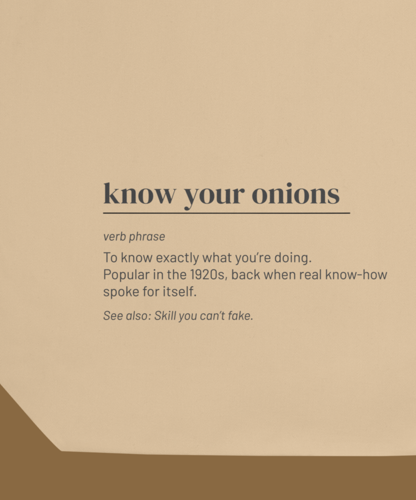 Know Your Onions Tote — Vintage Slang Canvas Bag, 1920s Wit Gift
