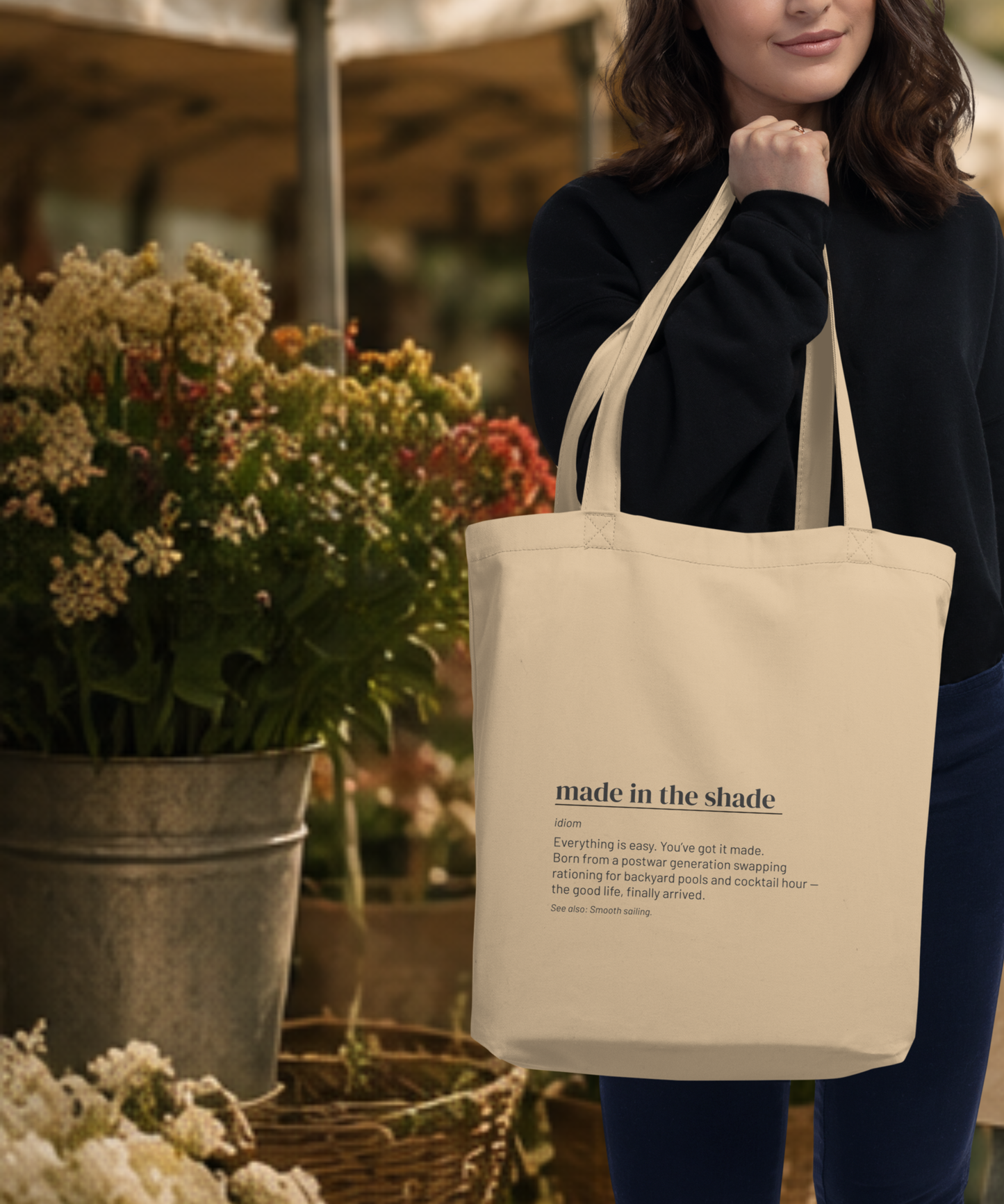 Made in the Shade Tote — Retro Slang Canvas Bag, 1950s Gift