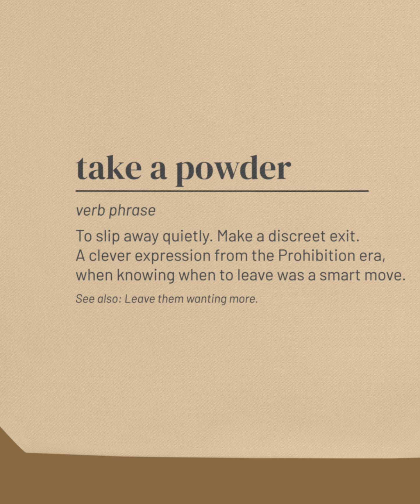 Take a Powder Tote — Vintage Slang Canvas Bag, Prohibition Era Gift