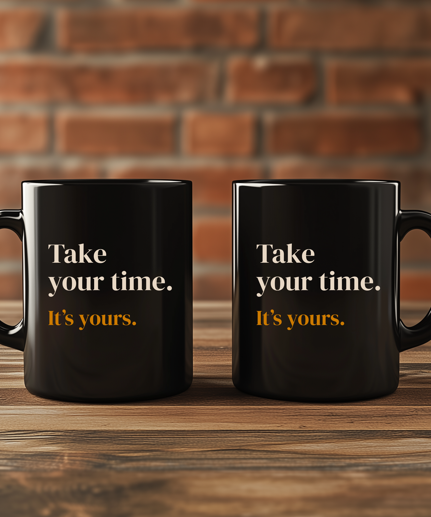 Take Your Time It’s Yours Black Mug | Vintage Inspired Coffee Cup, Slow Living Quote, Cozy Gift for Book Lovers, Old Soul