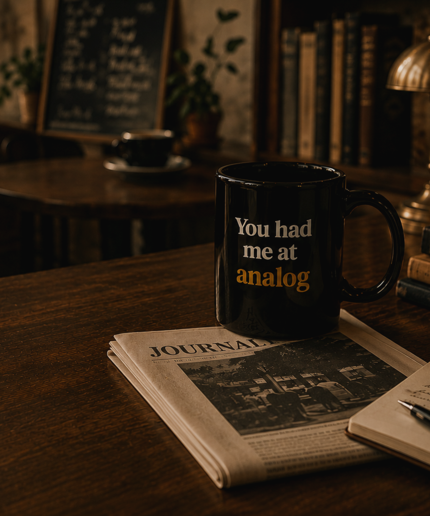 You Had Me at Analog Mug — Retro Coffee Cup for Vinyl Lovers, Book Lovers & Old Soul Gift