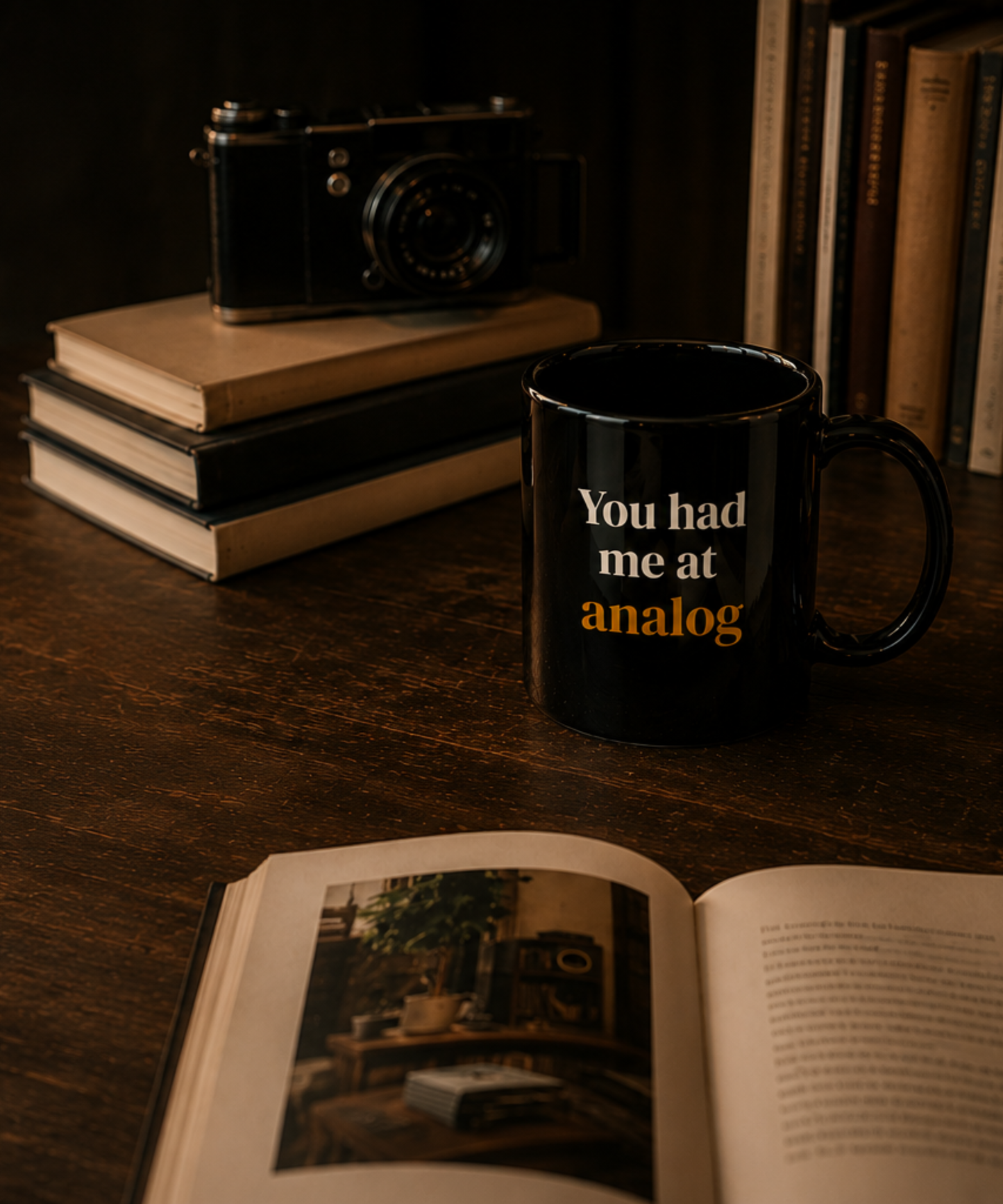 You Had Me at Analog Mug — Retro Coffee Cup for Vinyl Lovers, Book Lovers & Old Soul Gift